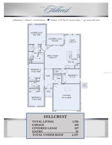2D floor plan layout of this home in Willowbrook North, Winter Haven, FL (Image 5).