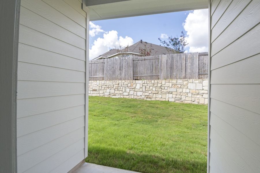 Exterior details and patio area of a home in Crosswinds, San Marcos (Image 17).