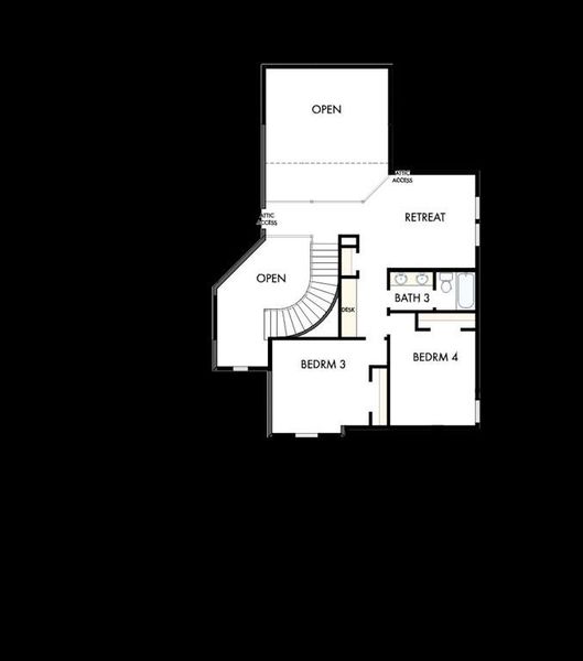 2D floor plan layout of this home in Terraces – Classics, Rockwall, TX (Image 3).