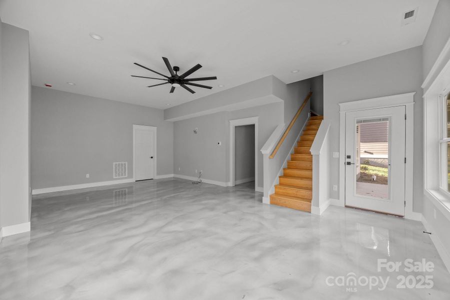 Lower level living space Lower level living space