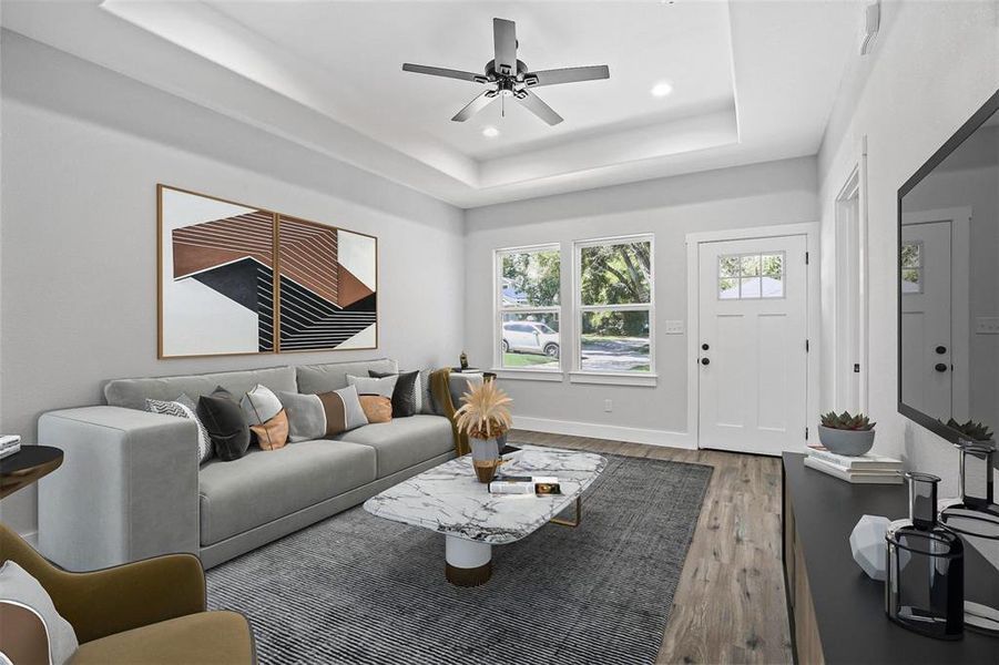 Furnished interior view inside a new home in , Denison (Image 10).