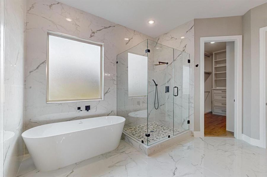 Bathroom with independent shower and bath