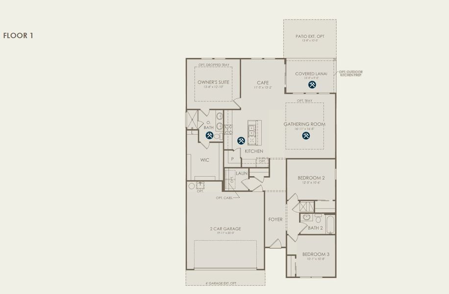 2D floor plan layout for the Cedar by Pulte Homes in Murray Farms, Middleburg, FL (Image 3). 2D floor plan layout for the Cedar by Pulte Homes in Murray Farms, Middleburg, FL (Image 3).
