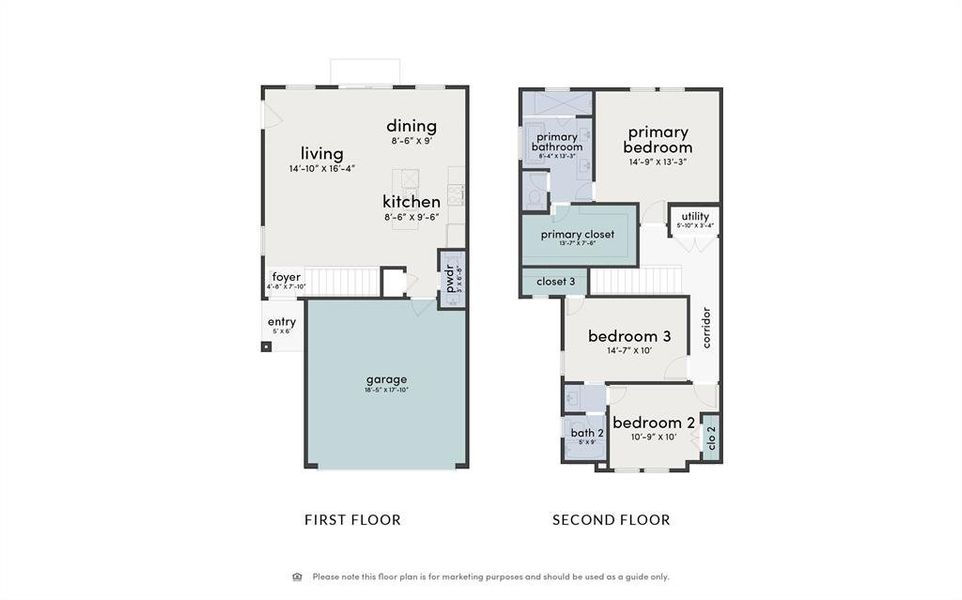 2-story floor plan1,535sqft