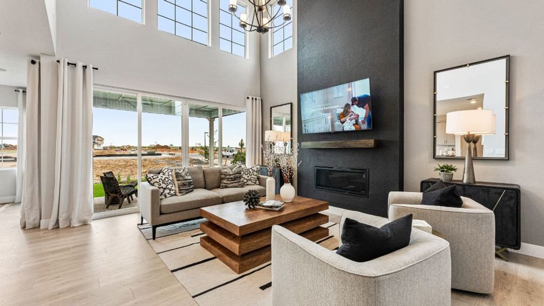 Furnished interior view inside a new home in The Aurora Highlands, Aurora (Image 2). Furnished interior view inside a new home in The Aurora Highlands, Aurora (Image 2).