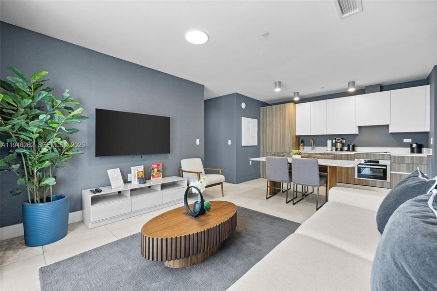 Furnished interior view inside a new home in , Miami (Image 36).