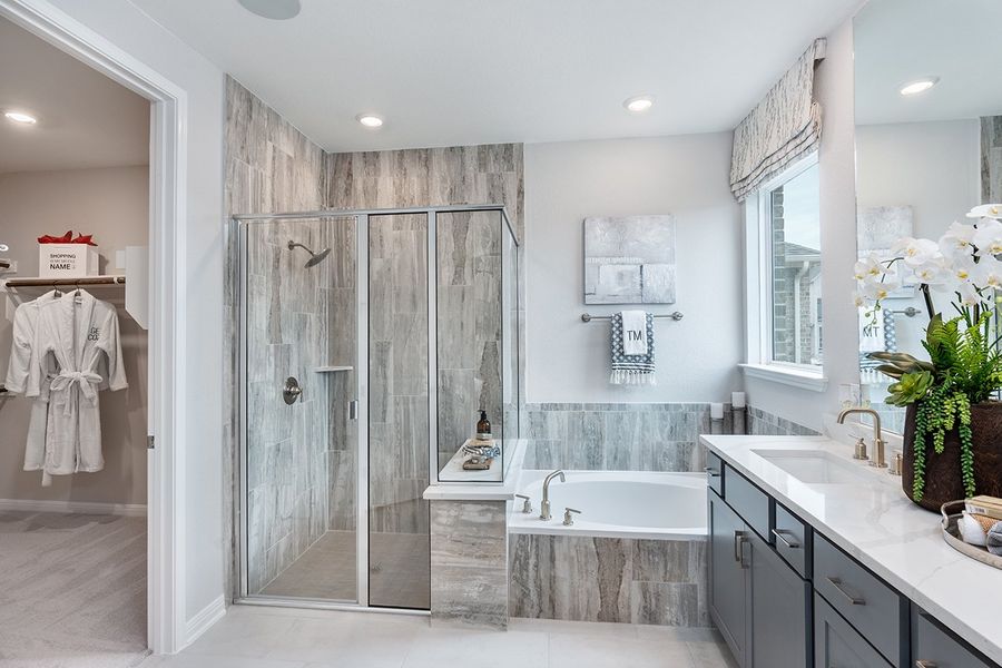 Representative furnished interior of a home built from the Bordeaux by Taylor Morrison in Travisso, Leander (Image 10).