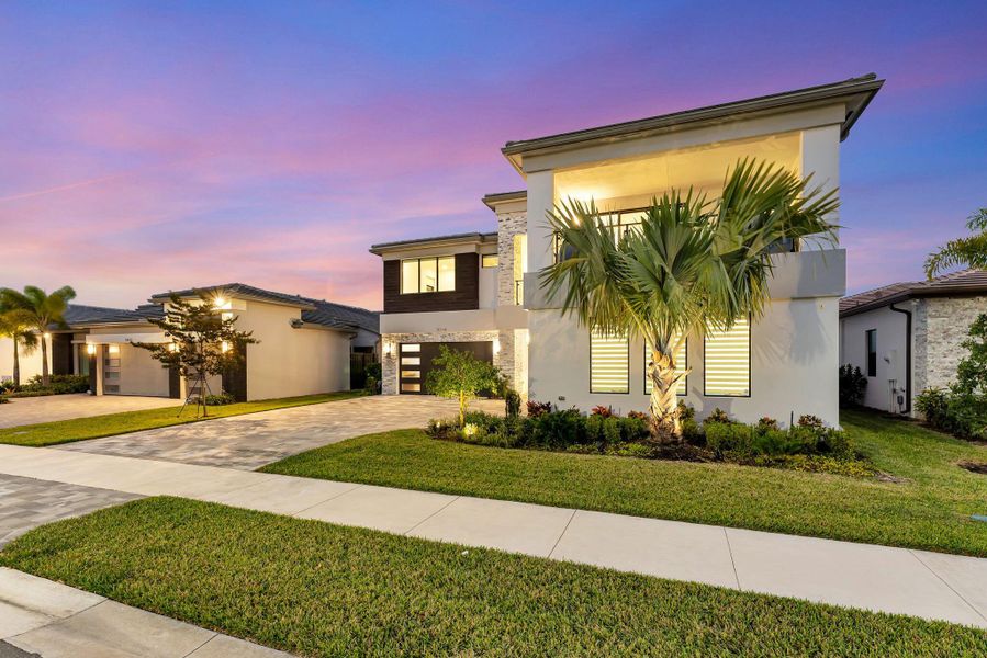 Front exterior of a new home in , Boca Raton, FL, highlighting curb appeal (Image 33). Front exterior of a new home in , Boca Raton, FL, highlighting curb appeal (Image 33).