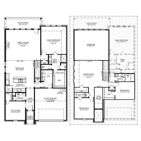 2D floor plan layout for the The Commerce by Lillian Custom Homes in Mercer Meadows, Royse City, TX (Image 5).