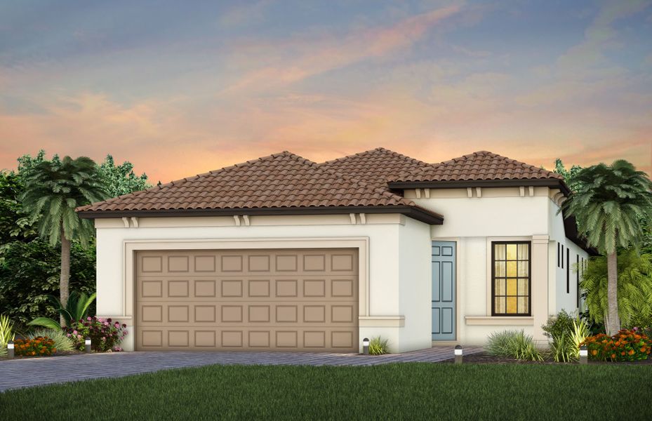 Representative exterior photo of a completed home built from the Contour by DiVosta in Terreno, Naples, FL (Image 21).