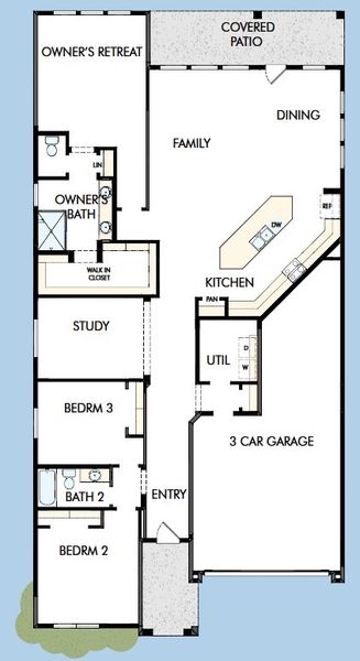 2D floor plan layout for the The Casswell by David Weekley Homes in Tavolo at Soleo, San Tan Valley, AZ (Image 4). 2D floor plan layout for the The Casswell by David Weekley Homes in Tavolo at Soleo, San Tan Valley, AZ (Image 4).