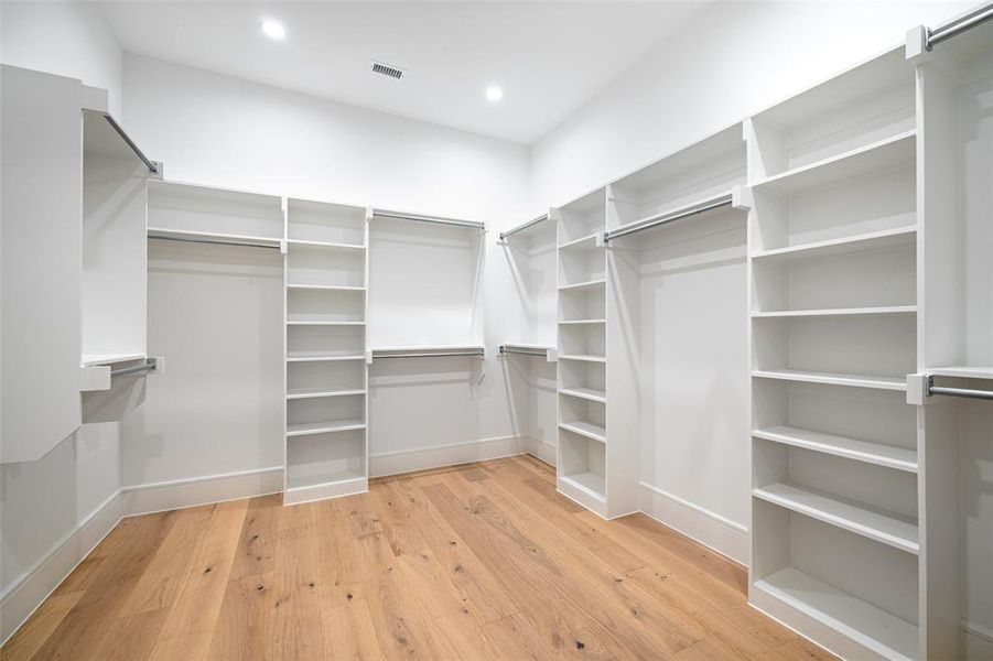 Spacious closets throughout-this is the primary closet of the model showroom Spacious closets throughout-this is the primary closet of the model showroom