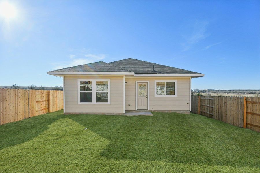 Rear of Home and Private Backyard