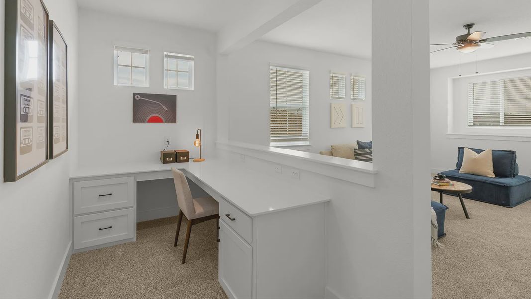Furnished interior view inside a new home in Lariat, Liberty Hill (Image 23). Furnished interior view inside a new home in Lariat, Liberty Hill (Image 23).