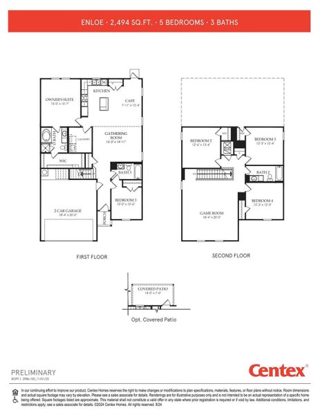 2D floor plan layout of this home in Decker Farms, Magnolia, TX (Image 2).
