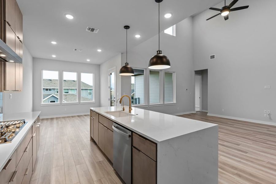 Furnished interior view inside a new home in Park Collection at Lariat, Liberty Hill (Image 11). Furnished interior view inside a new home in Park Collection at Lariat, Liberty Hill (Image 11).