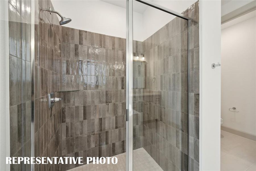 The oversized walk in shower in your new owner's bath is a dream come true.  REPRESENTATIVE PHOTO
