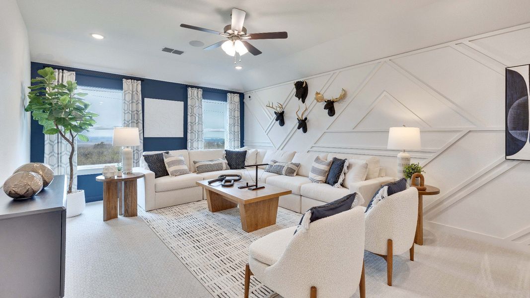 Representative furnished interior of a home built from the Meyerson by DRB Homes in Infinity Square, Kyle (Image 44).