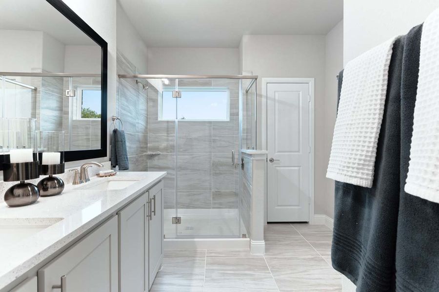 Representative furnished interior of a home built from the Fannin by Pacesetter Homes in Keeneland, Aubrey (Image 19).