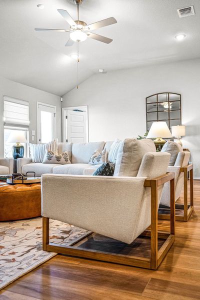 This is the living area of the Hawkins plan and is the model home in Carillon at 13305 Eppright Trace Blvd., Manor, TX. This is the living area of the Hawkins plan and is the model home in Carillon at 13305 Eppright Trace Blvd., Manor, TX.