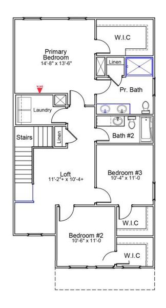 2D floor plan layout of this home in Central Creek, Goose Creek, SC (Image 4).
