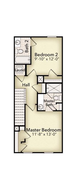 2D floor plan layout of this home in The Parks of Mill Town, Chattanooga, TN (Image 5).