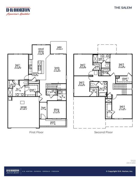 2D floor plan layout of this home in Carolina Groves, Moncks Corner, SC (Image 2).