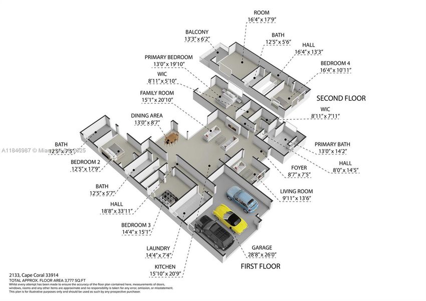 2D floor plan layout of this home in , Cape Coral, FL (Image 3). 2D floor plan layout of this home in , Cape Coral, FL (Image 3).