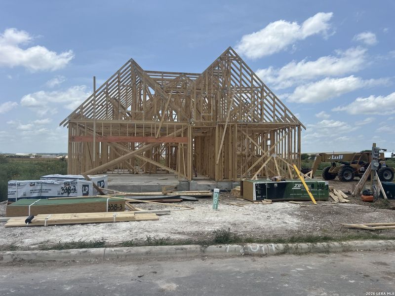 In-progress construction of a new home in Megan's Landing, Castroville, TX (Image 5).