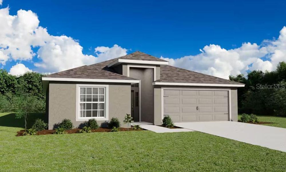 Front exterior of a new home in Stonebridge North, Zephyrhills, FL, highlighting curb appeal (Image 1). Front exterior of a new home in Stonebridge North, Zephyrhills, FL, highlighting curb appeal (Image 1).