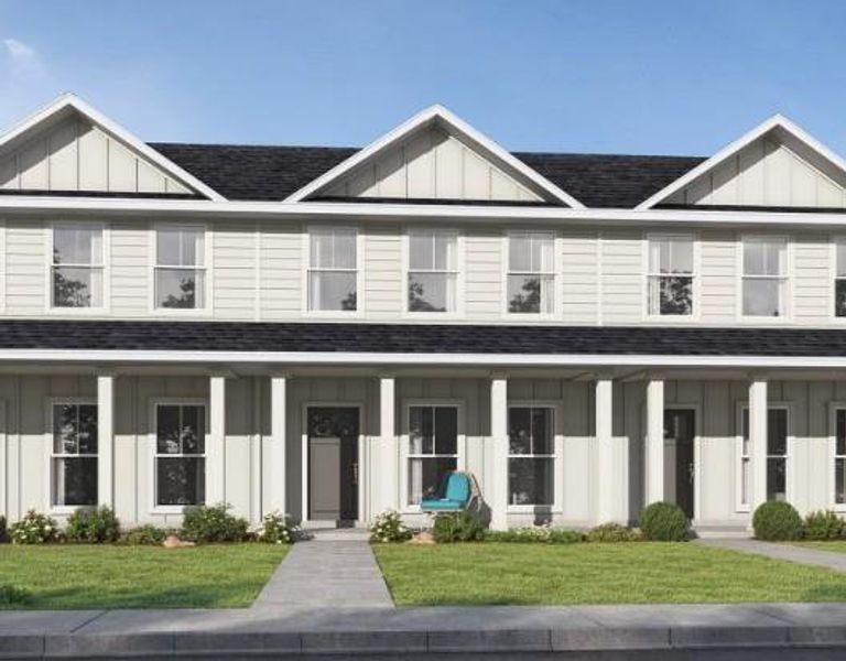 Front exterior of a new home in , Fayetteville, GA, highlighting curb appeal (Image 10).