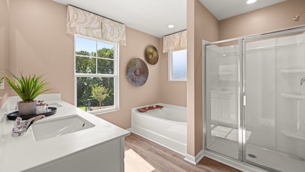 Representative furnished interior of a home built from the Halton by D.R. Horton in Brooks Station, Dacula (Image 39).