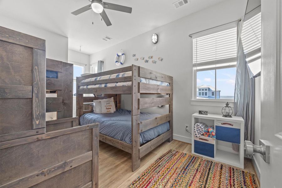 Who wouldn't love this fun bunk room? It comfortably sleeps four, making it the perfect getaway for family or friends.