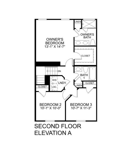 2D floor plan layout of this home in Park Ridge at Sugar Hill, Sugar Hill, GA (Image 4).