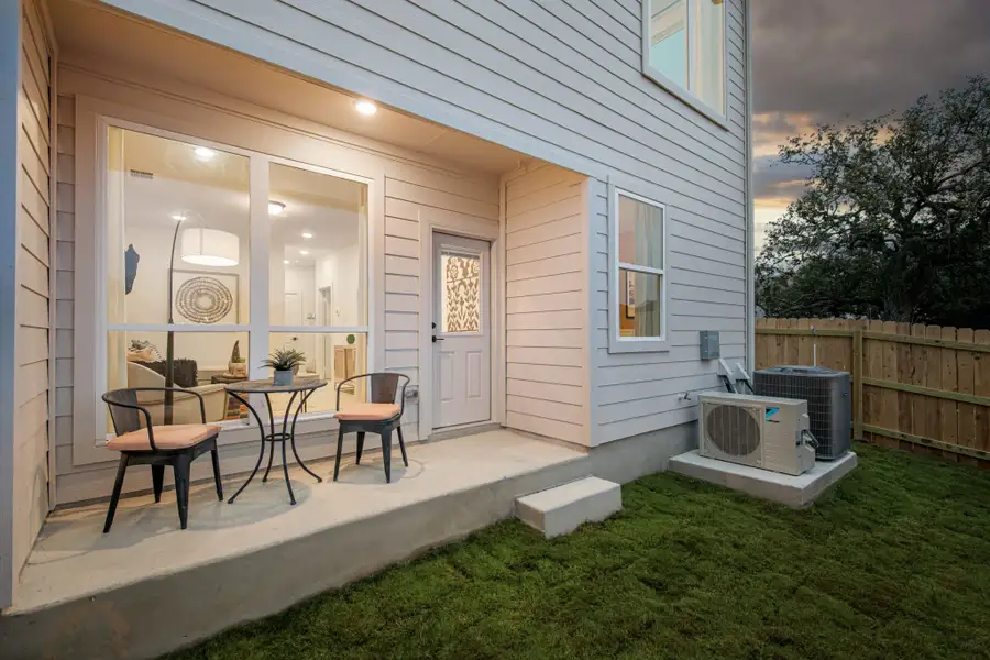 Exterior details and patio area of a home in Santa Rita Ranch, Liberty Hill (Image 3).