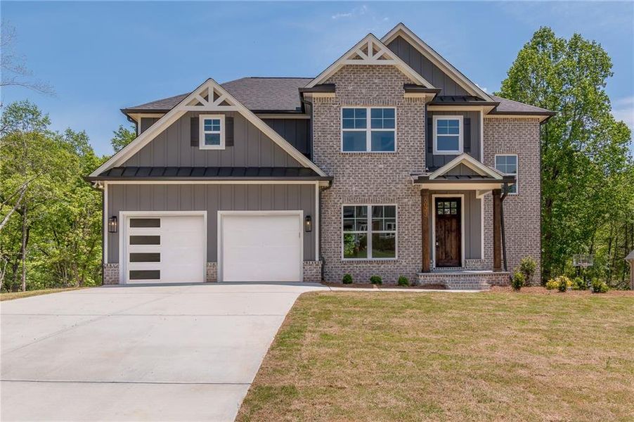 Front exterior of a new home in , Gainesville, GA, highlighting curb appeal (Image 24). Front exterior of a new home in , Gainesville, GA, highlighting curb appeal (Image 24).