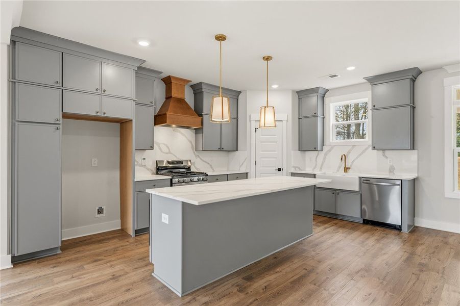 This newly renovated kitchen features a spacious i
