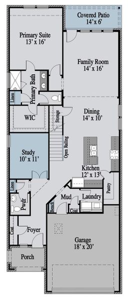 2D floor plan layout of this home in Elevon, Lavon, TX (Image 5).