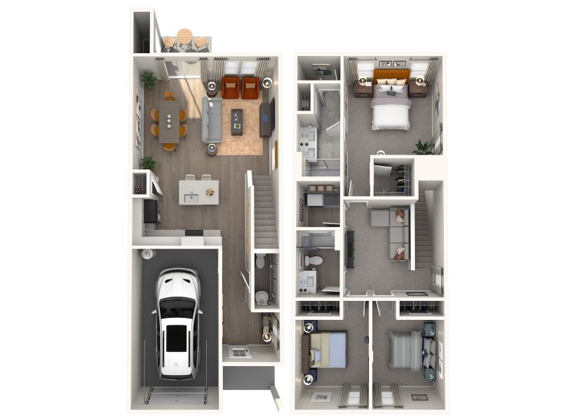 2D floor plan layout of this home in Avalon Townes, Lyman, SC (Image 3).