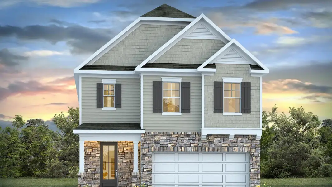 Representative exterior photo of a completed home built from the Woodstock by D.R. Horton in Riverlake, Supply, NC (Image 2).