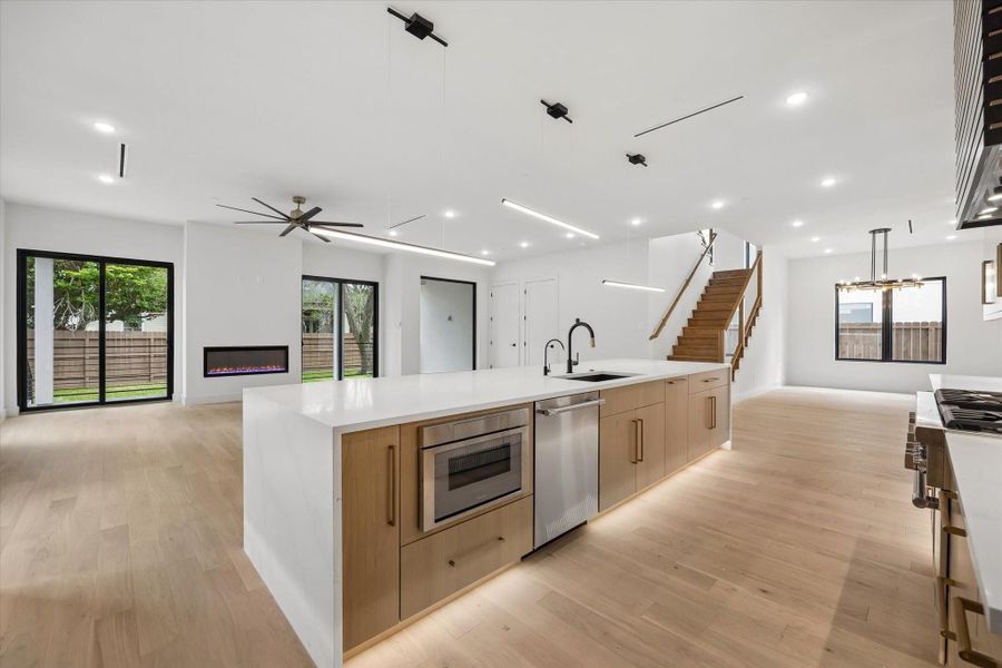 Specialty lighting fixtures are also standard throughout the home.