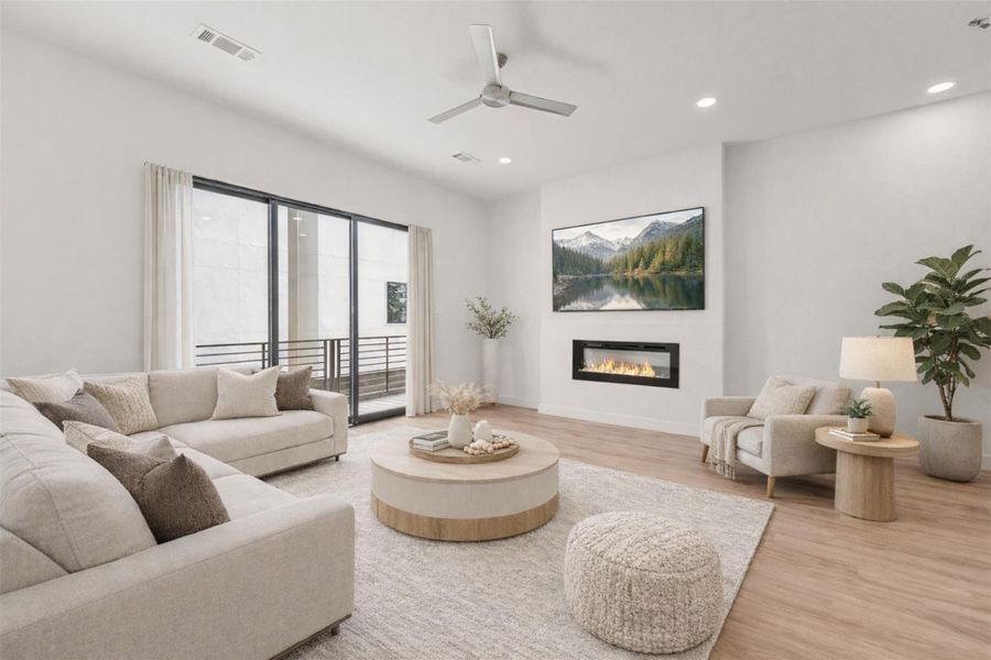 Virtually staged living room Virtually staged living room