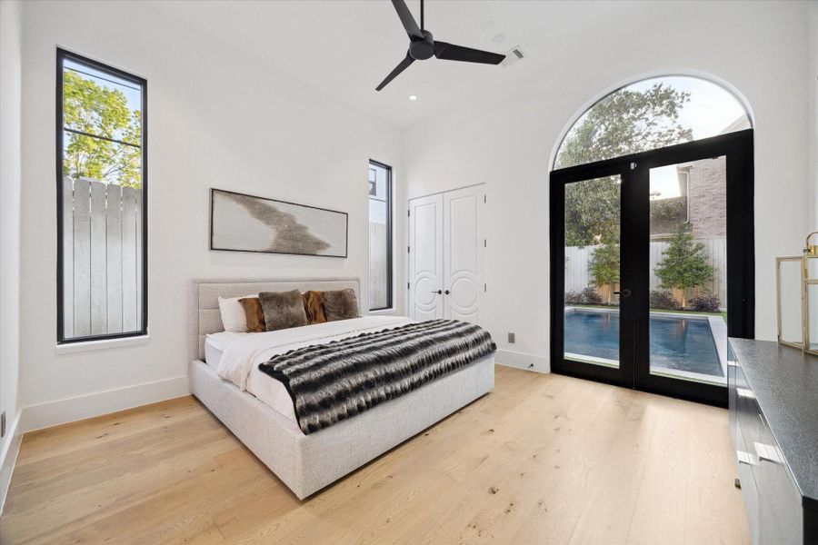 The first floor En-suite guest bedroom with access to the pool is the private space for the duration of your guest's stay