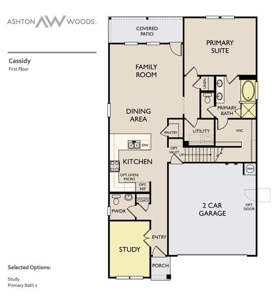 2D floor plan layout of this home in Patterson Ranch, Georgetown, TX (Image 5).
