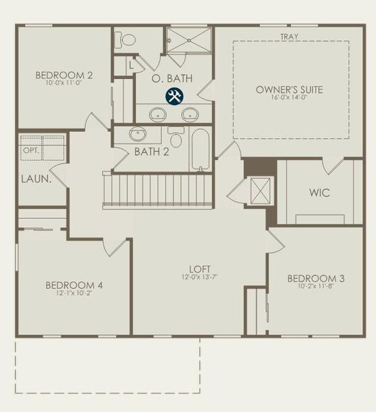 2D floor plan layout of this home in Overland, Locust Grove, GA (Image 4).