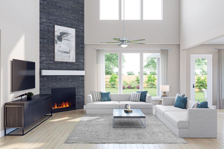 Furnished interior view inside a new home in Dunham Pointe, Cypress (Image 8). Furnished interior view inside a new home in Dunham Pointe, Cypress (Image 8).