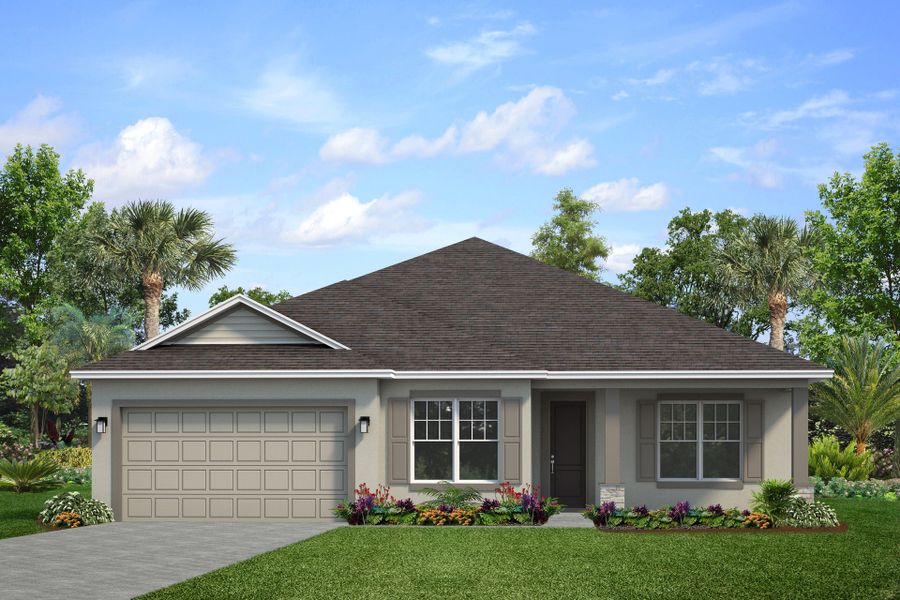 Representative exterior photo of a completed home built from the Patagonia by Park Square Residential in Leela Reserve, Tavares, FL (Image 1). Representative exterior photo of a completed home built from the Patagonia by Park Square Residential in Leela Reserve, Tavares, FL (Image 1).