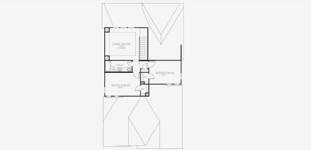 2D floor plan layout for the 2444W by Perry Homes in Briggs Ranch 45', San Antonio, TX (Image 3).