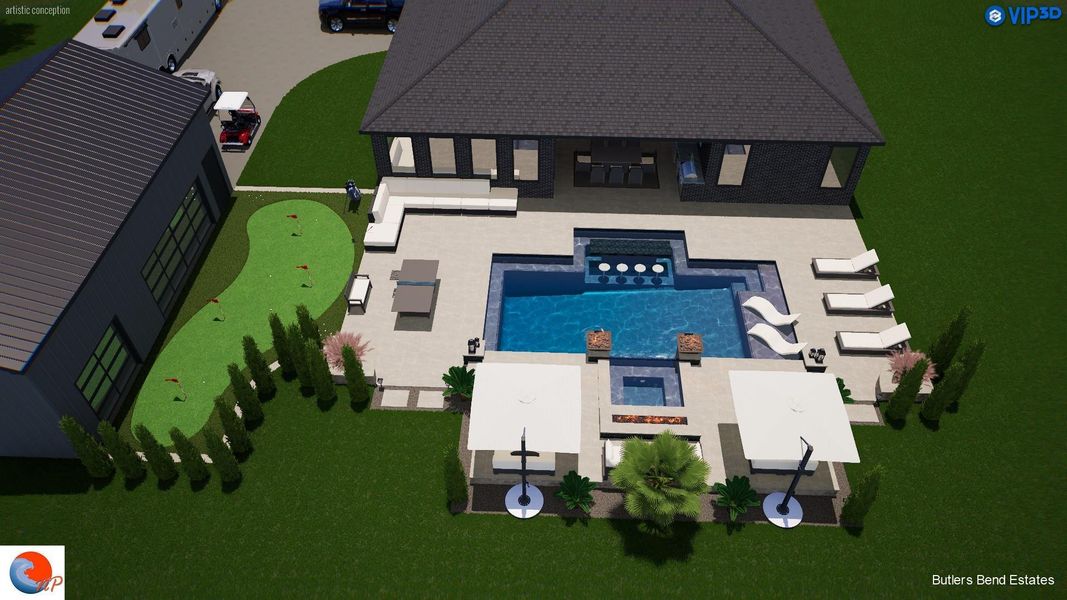 Pool Rendering for example purposes only