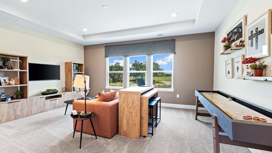 Representative furnished interior of a home built from the Palm by Taylor Morrison in The Waters at Center Lake Ranch, St. Cloud (Image 14). Representative furnished interior of a home built from the Palm by Taylor Morrison in The Waters at Center Lake Ranch, St. Cloud (Image 14).
